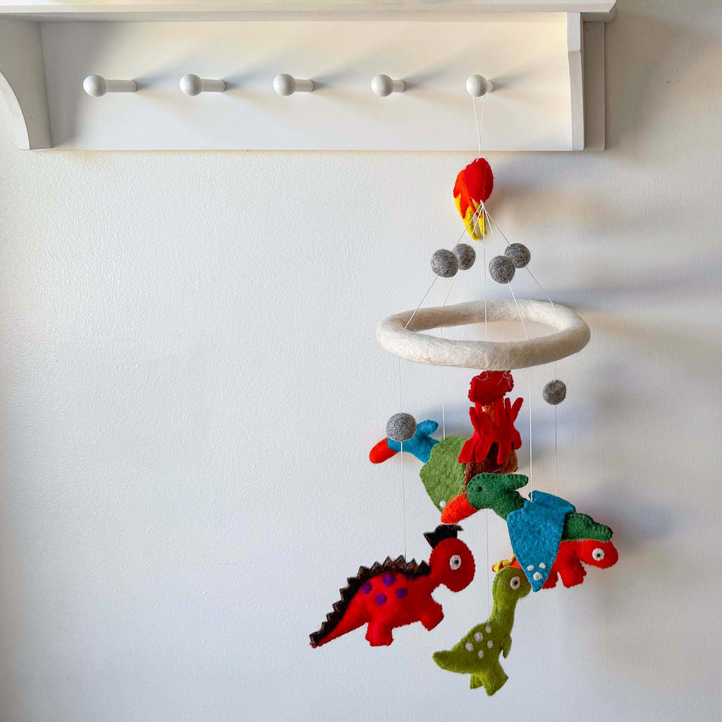 Dinosaur Volvano Nursery Felt Mobile