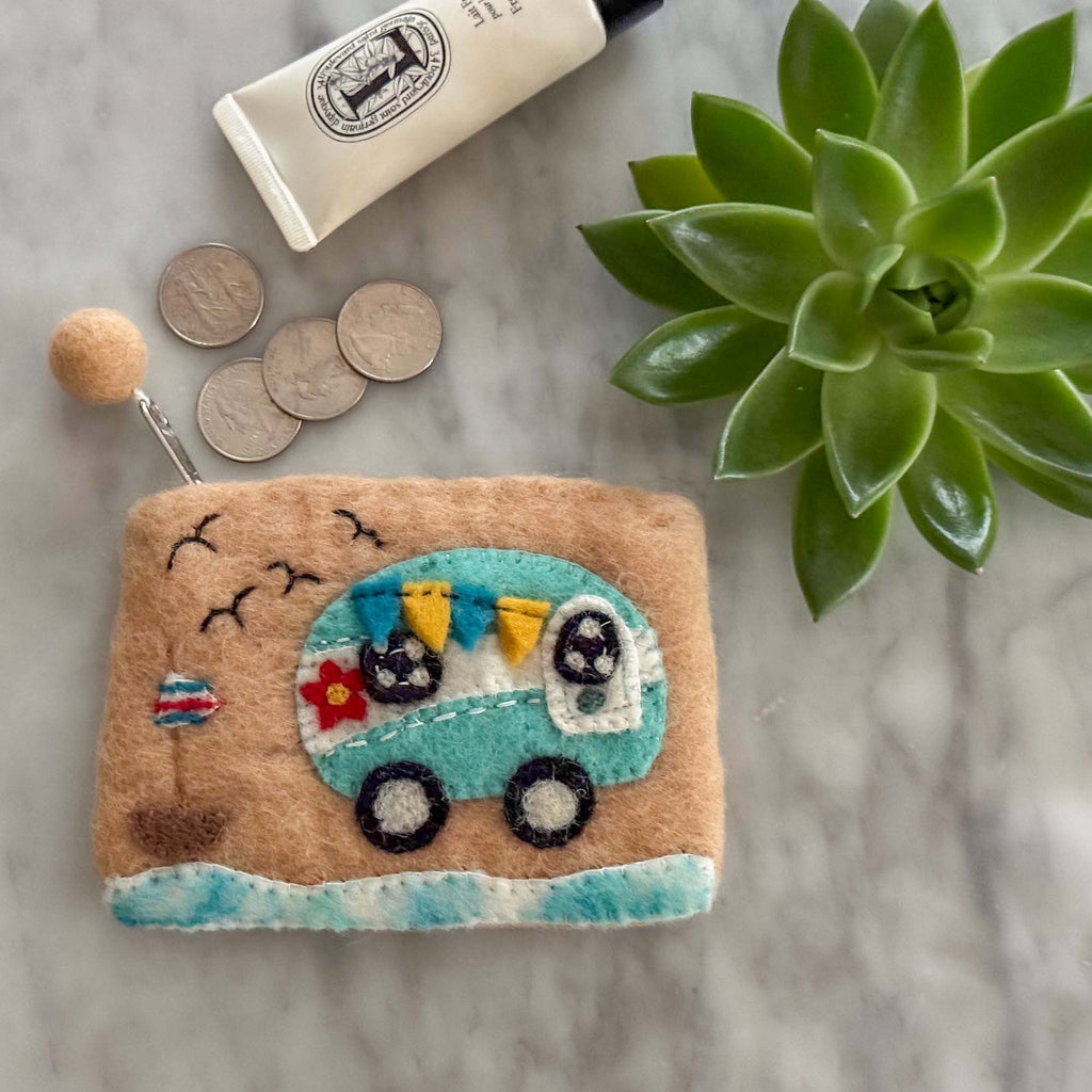 Camper Van Felt Coin Purse