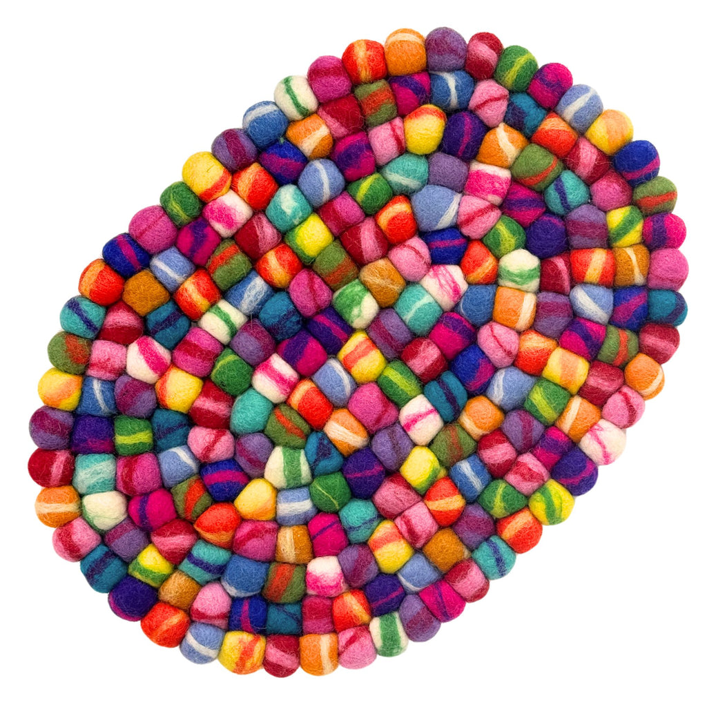 Felt Casserole Trivet, Rainbow Tie Dye