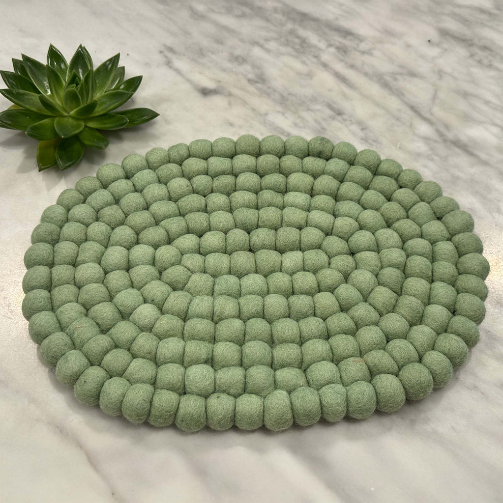 Felt Casserole Trivet, Sage