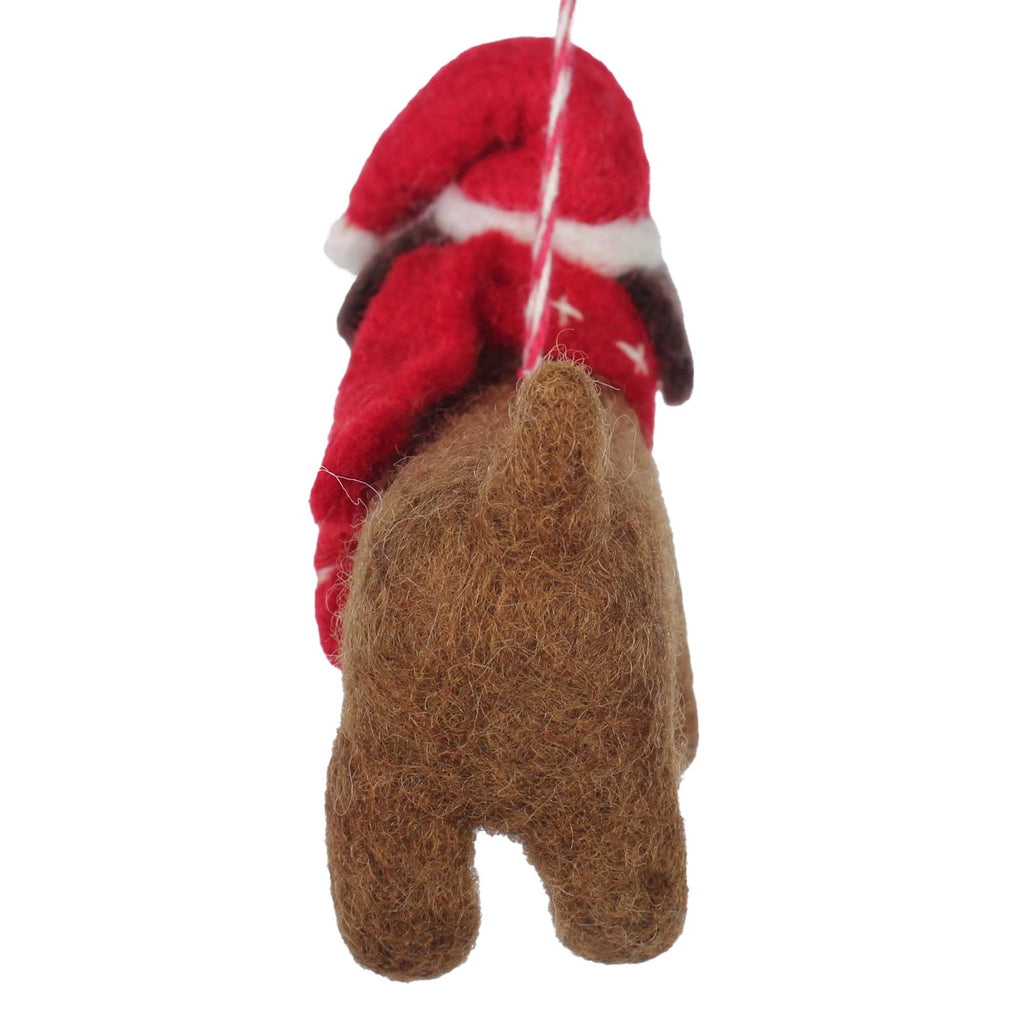 Big Dog Daschund Felt Christmas Ornament