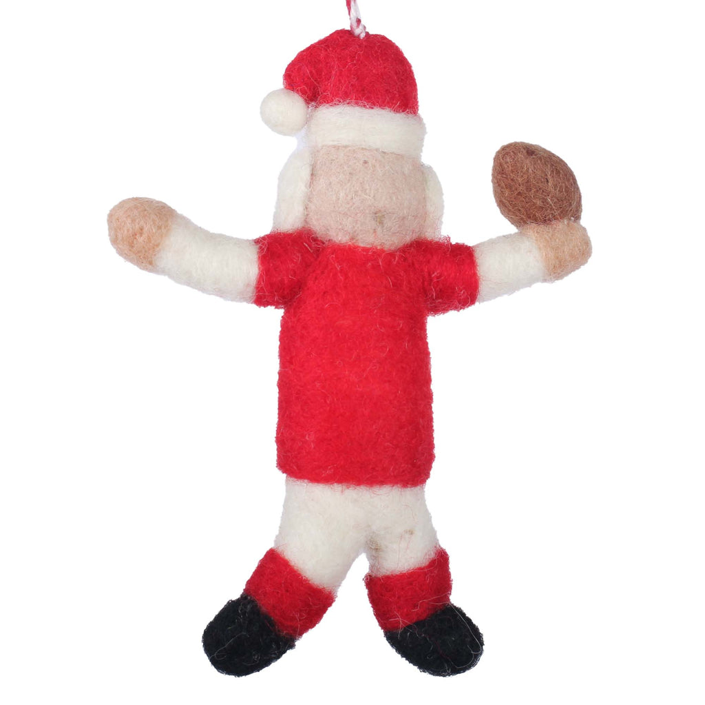 Coach Claus American Football Felt Christmas Ornament