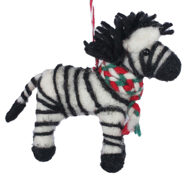 Christmas Zebra Felt Christmas Ornament