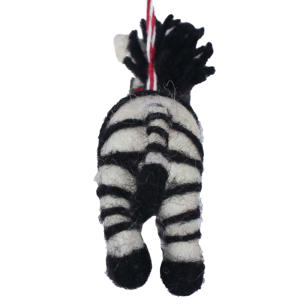 Christmas Zebra Felt Christmas Ornament