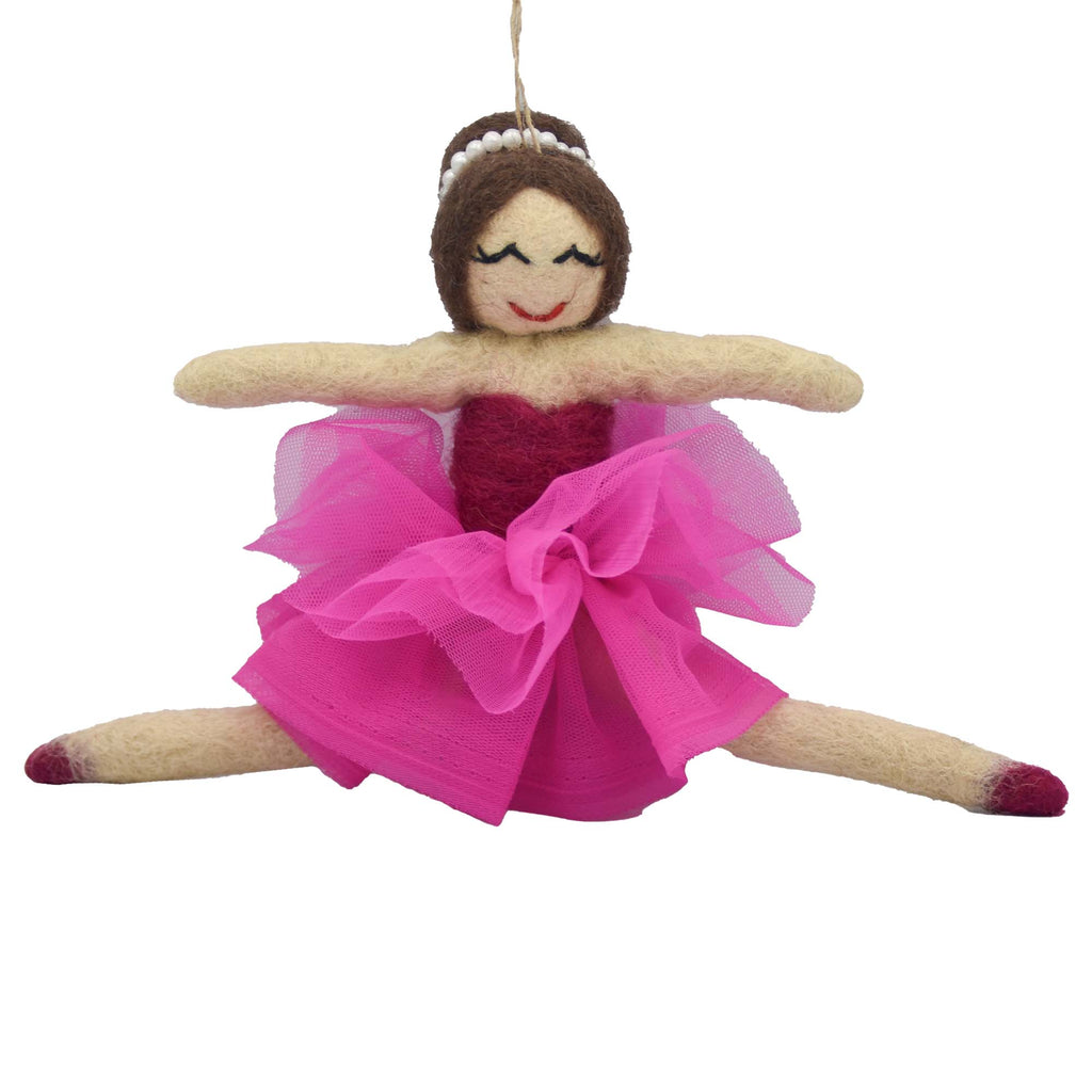 Ballerina Felt Ornament, Brunette