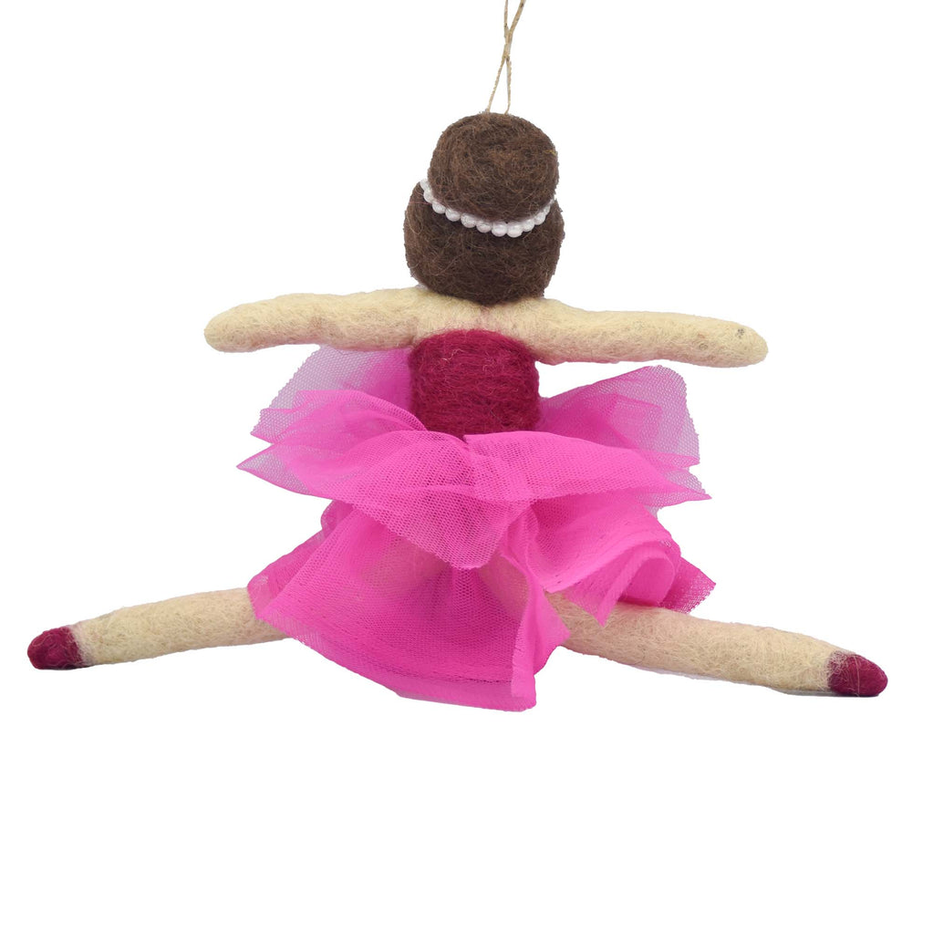 Ballerina Felt Ornament, Brunette