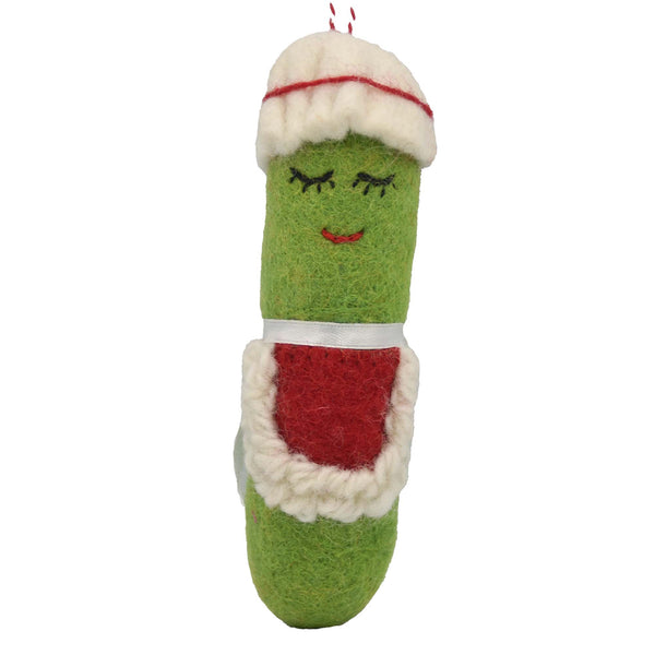 Mrs. Claus Pickle Felt Ornament