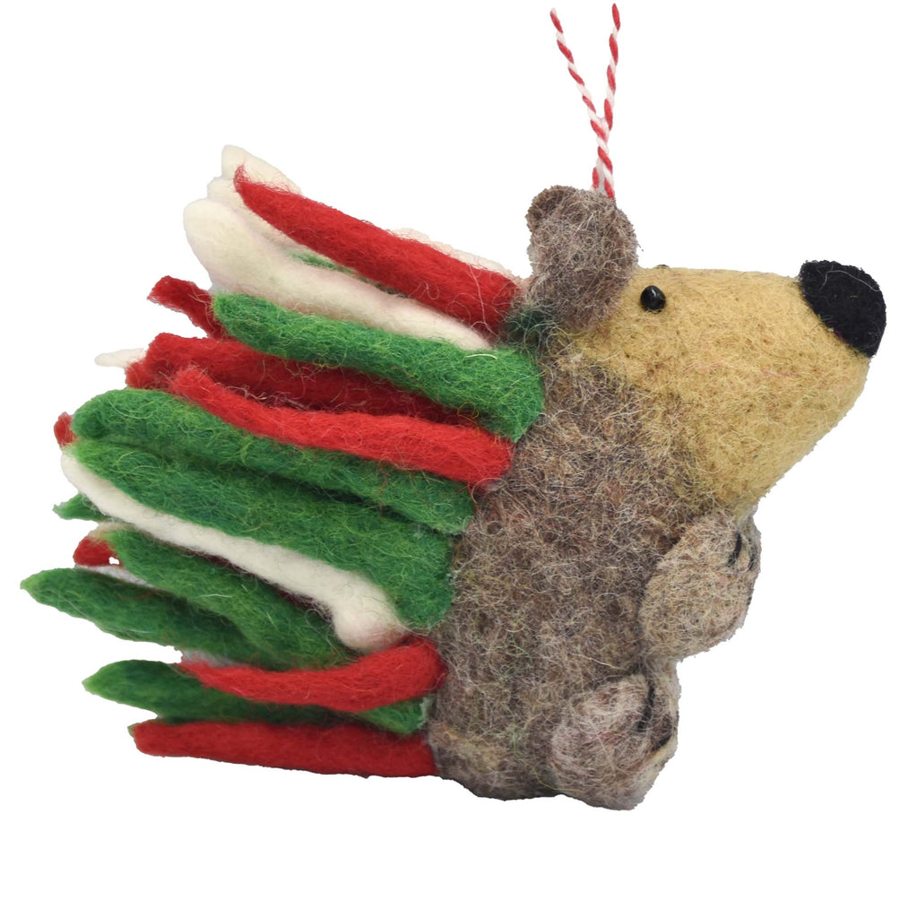 Christmas Hedgehog Felt Ornament