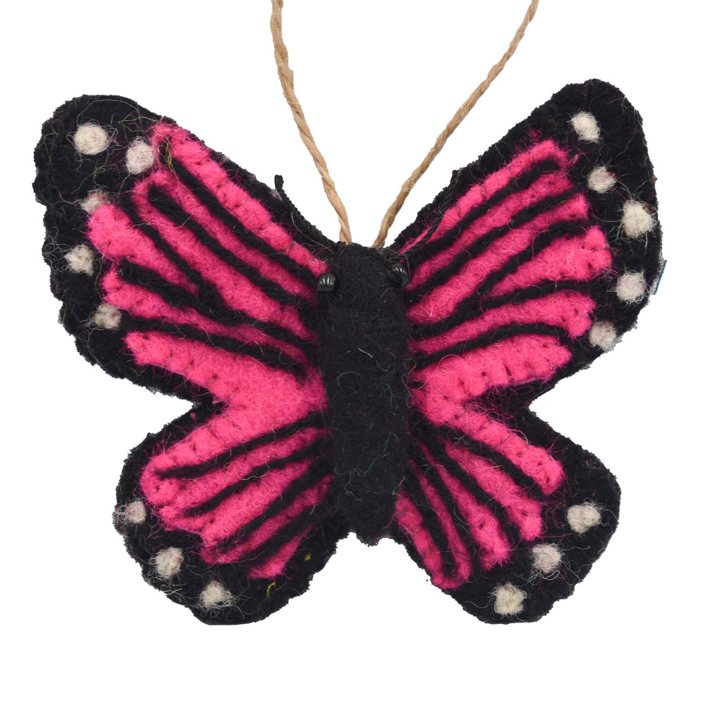 Butterfly Felt Ornament, Pink