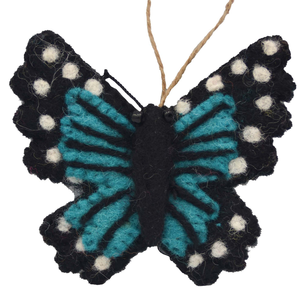 Butterfly Felt Ornament, Turquoise