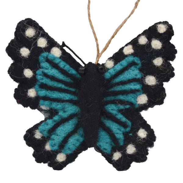 Butterfly Felt Ornament, Turquoise