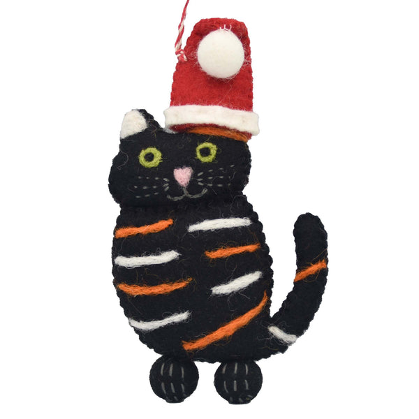 Black Calico Cat Felt Ornament