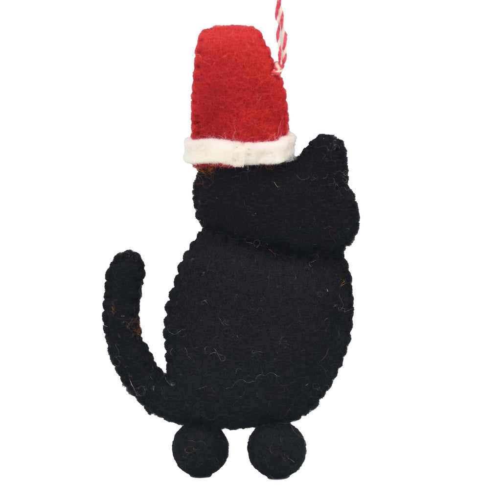 Black Calico Cat Felt Ornament