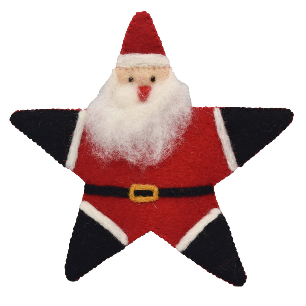 Santa Star Tree Topper Felt Ornament