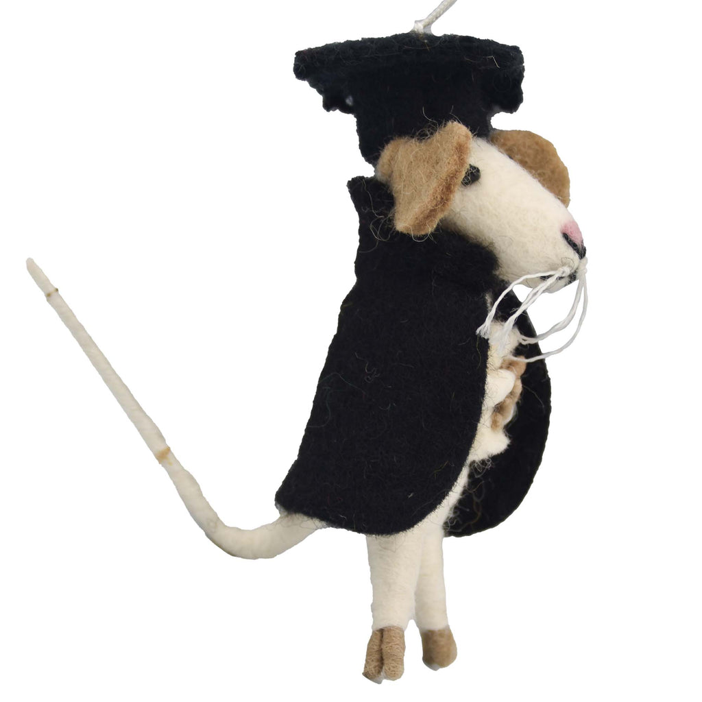 Graduate Mouse Felt Ornament