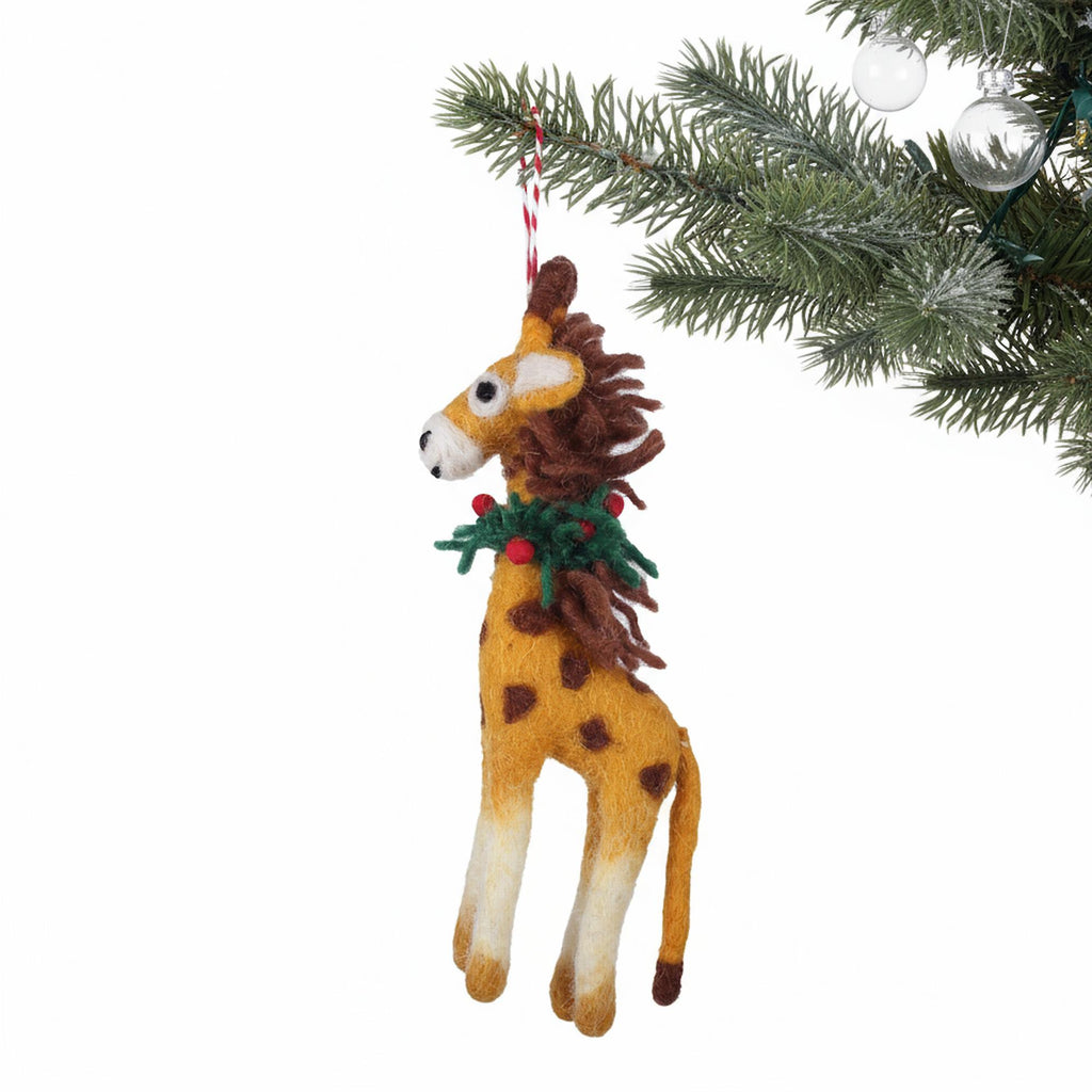 Giraffe Felt Christmas Ornament