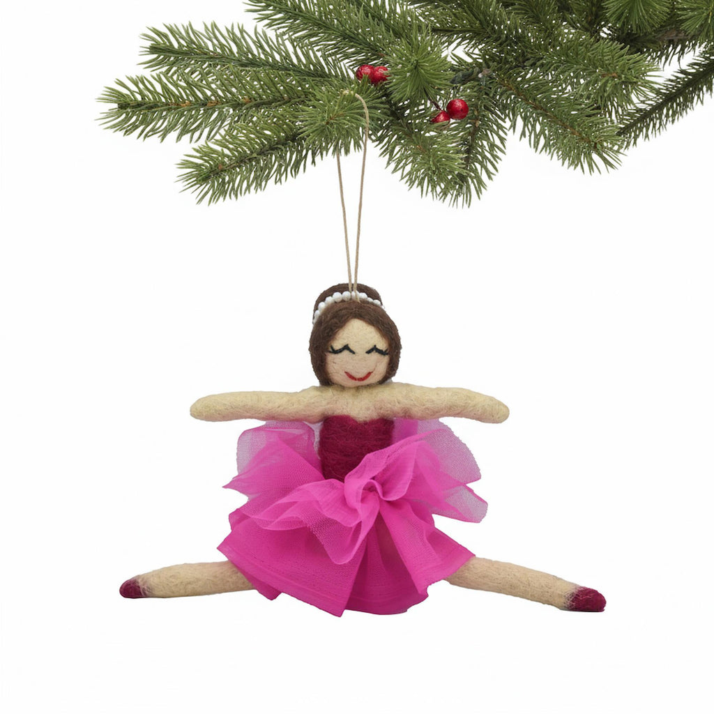 Ballerina Felt Ornament, Brunette