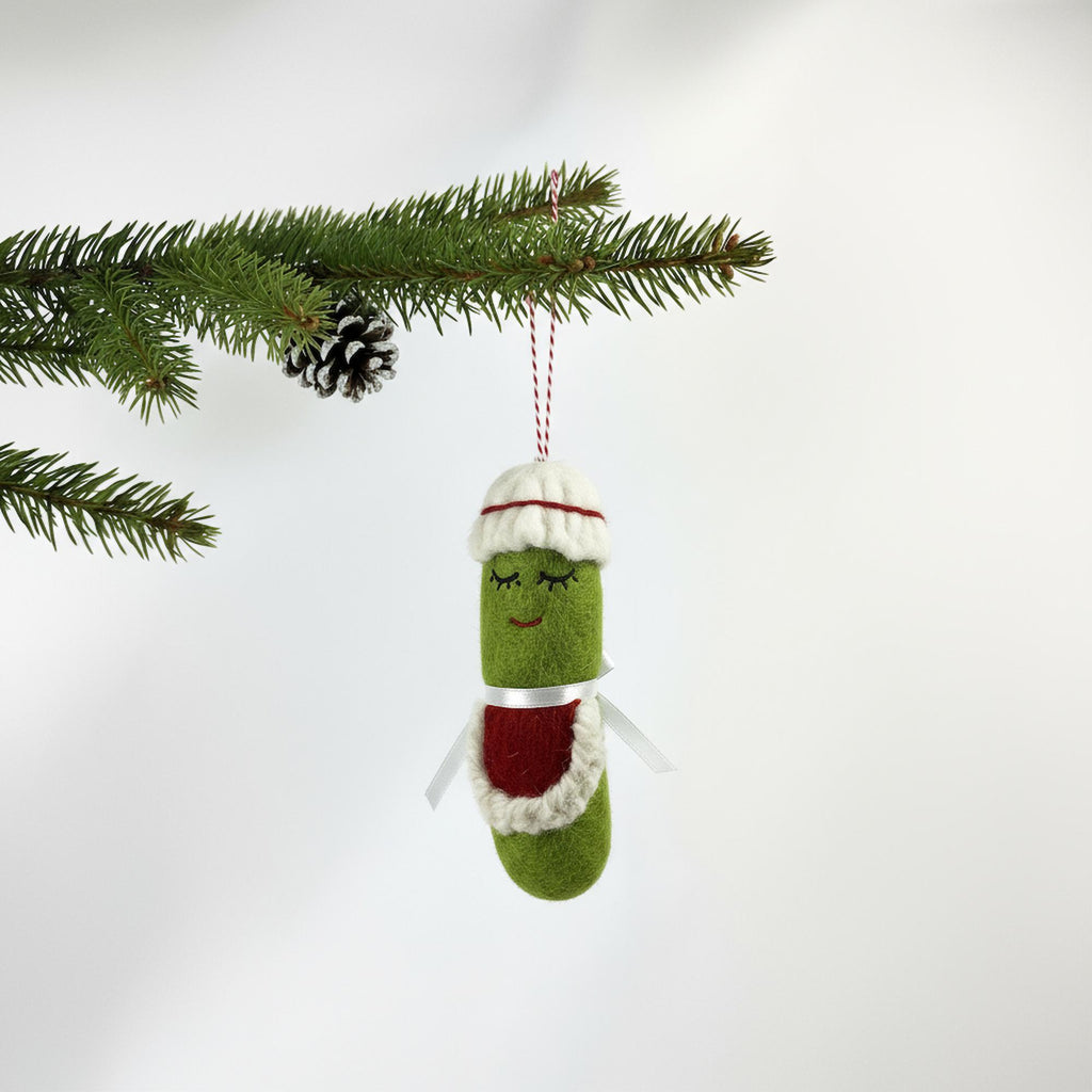 Mrs. Claus Pickle Felt Ornament