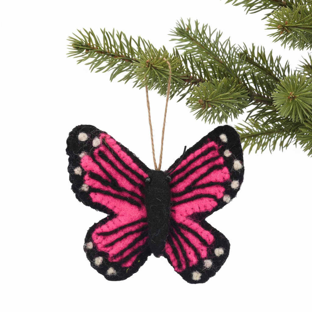 Butterfly Felt Ornament, Pink