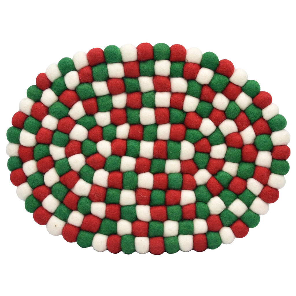 Felt Casserole Trivet, Classic Christmas