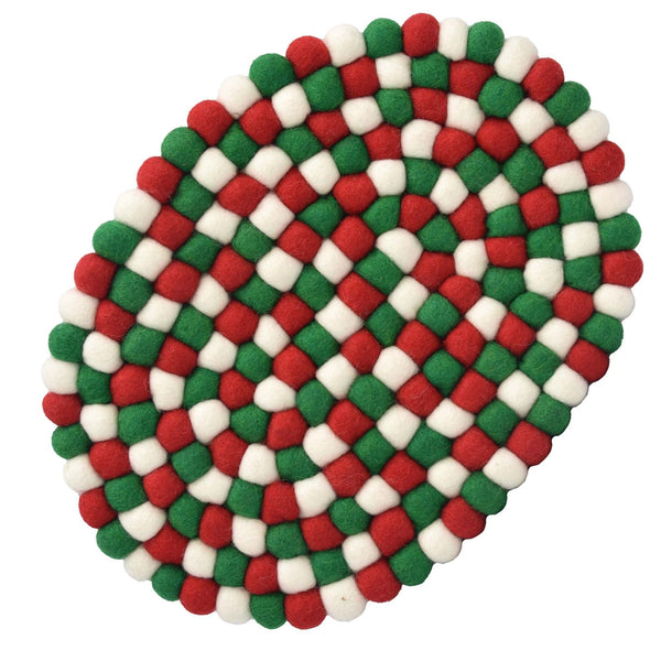 Felt Casserole Trivet, Classic Christmas