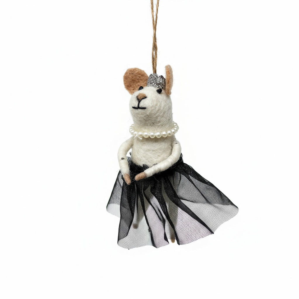 Red Carpet Queen Mouse Felt Ornament