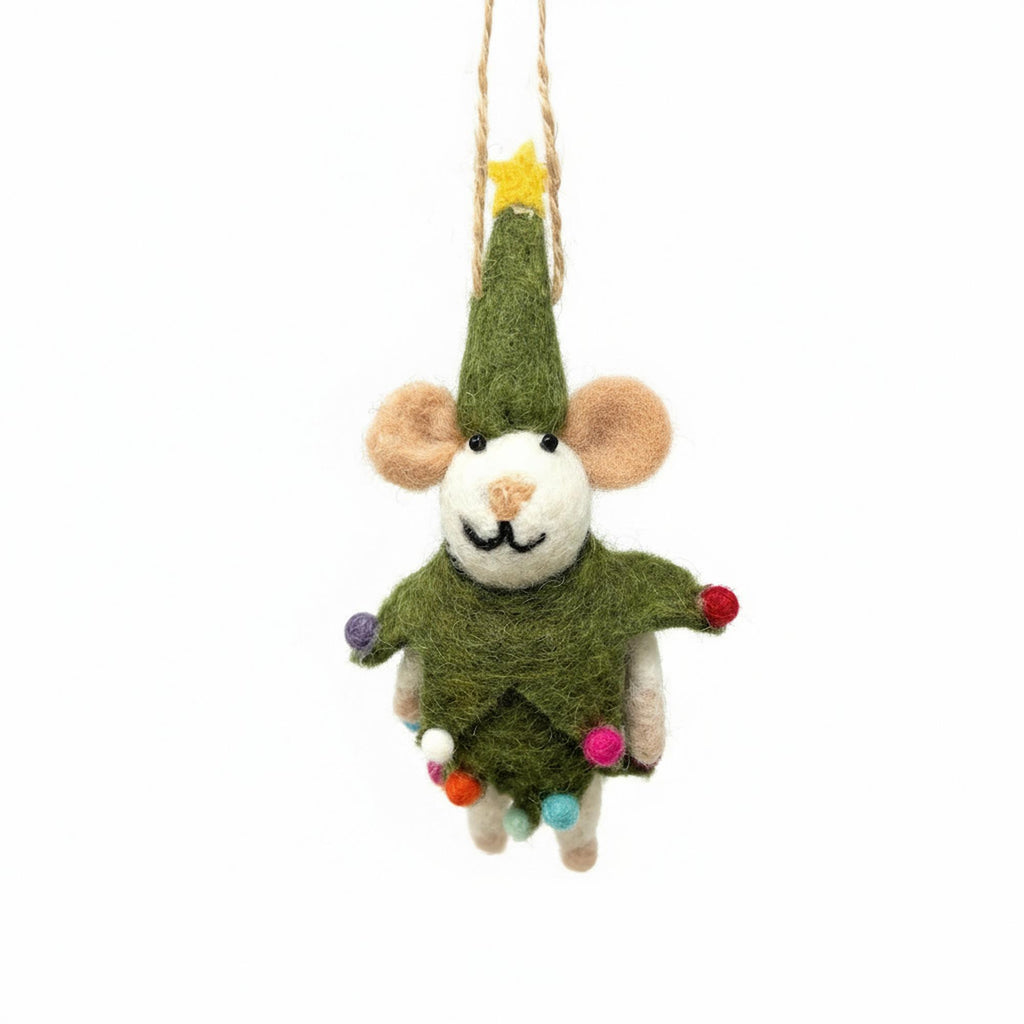 Christmas Spirit Mouse Felt Ornament