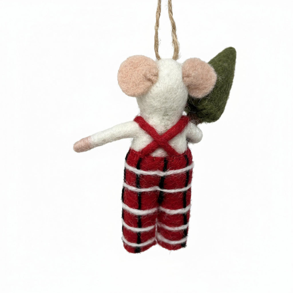 Tommy Tartan Mouse Felt Ornament