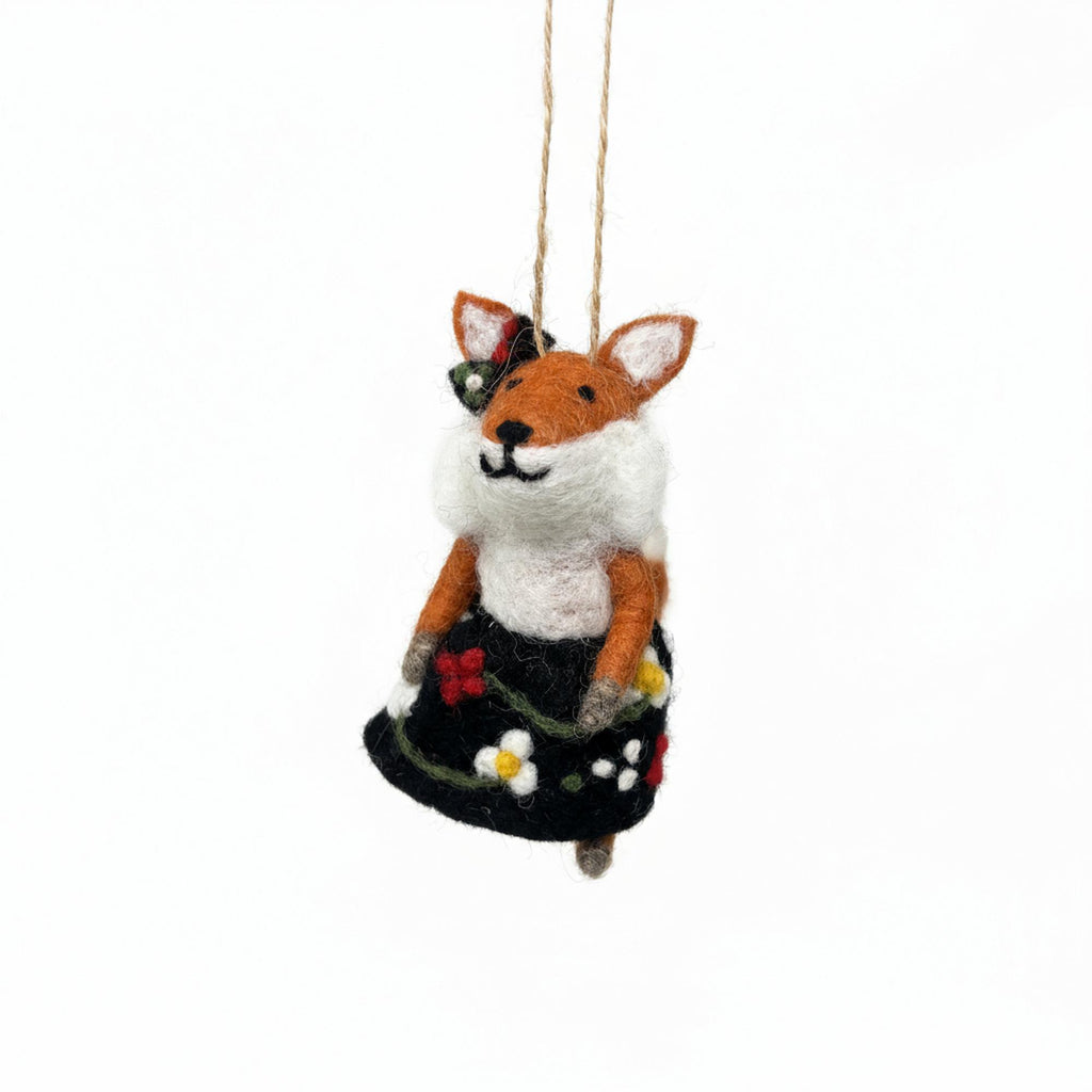 Foxy Frau Felt Ornament