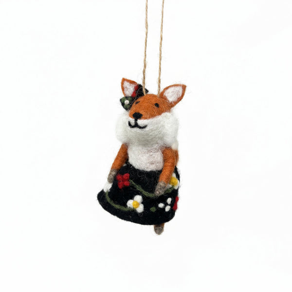 Foxy Frau Felt Ornament