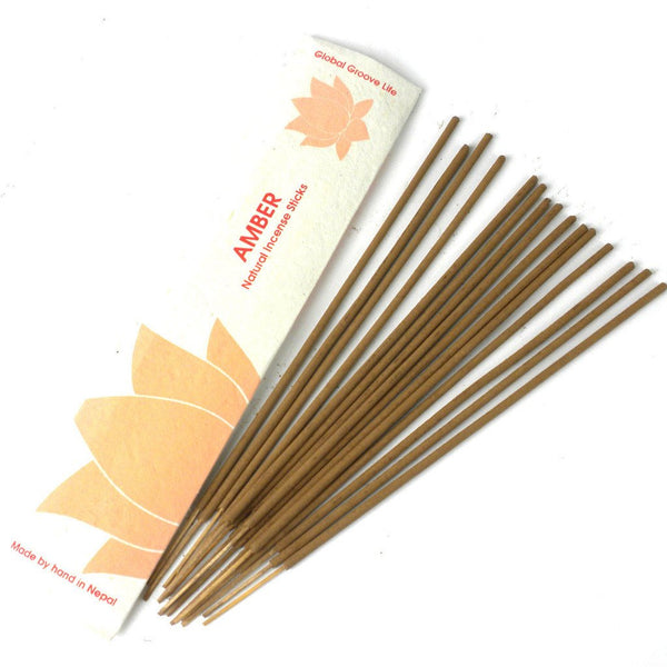 Amber Natural Aromatic Incense Sticks – 100 Count (10 Packs of 10)