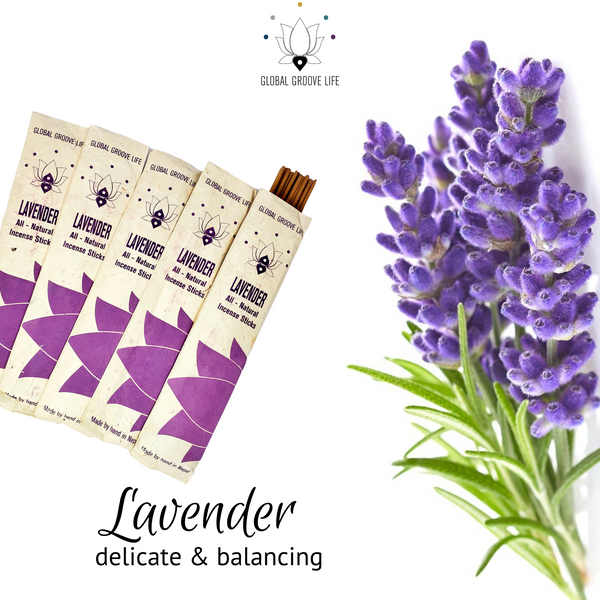 Lavender Incense Natural Aromatic Incense Sticks – 75 Count (5 packs of 15)