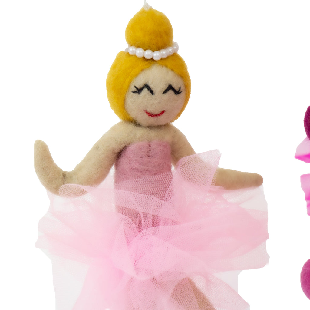 Pink Ballerina Felt Nursery Mobile