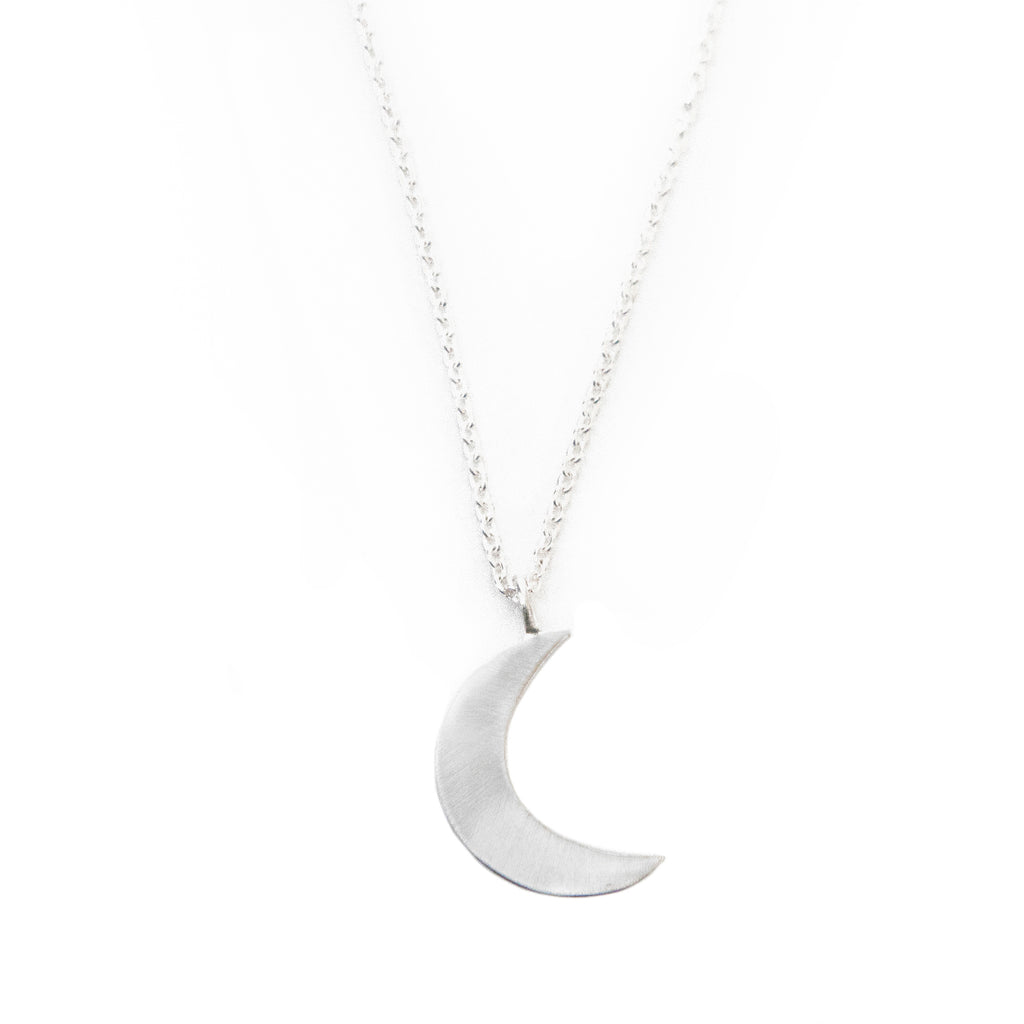 Silverpolished Crescent Moon Necklace