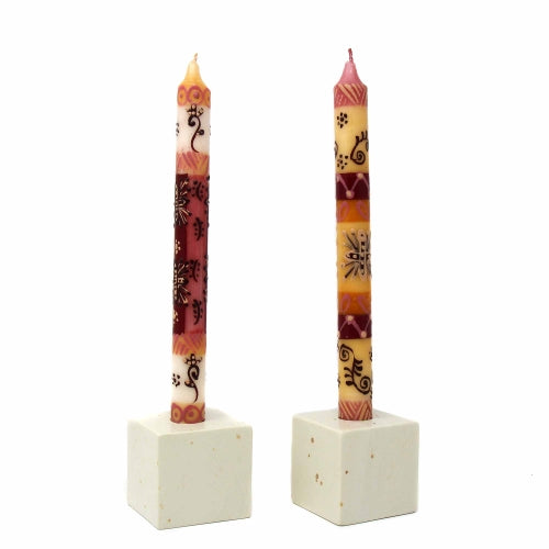 Tall Hand Painted Candles - Pair - Halisi Design - Nobunto
