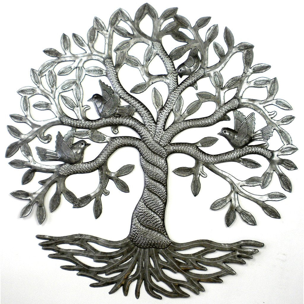 Twisted Tree of Life Metal Wall Art - Croix des Bouquets