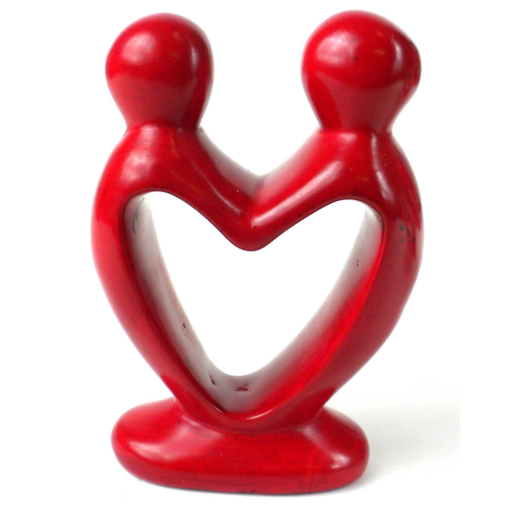 Soapstone Lovers Heart Red - 4 Inch