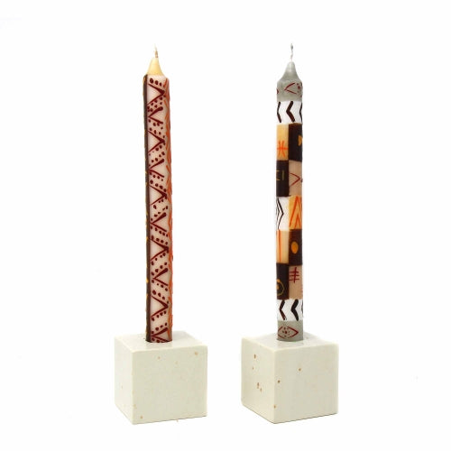 Tall Hand Painted Candles - Pair - Akono Design - Nobunto