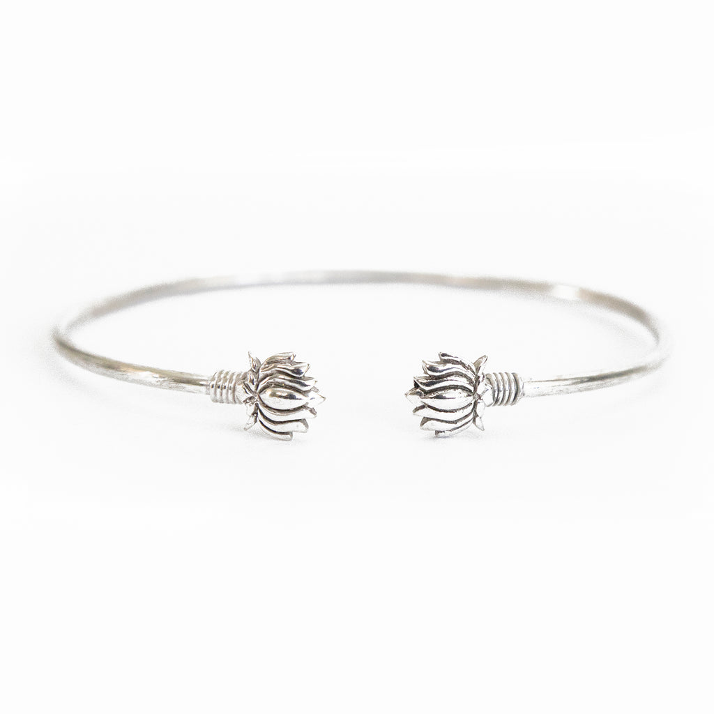 Double Lotus Cuff Bracelet