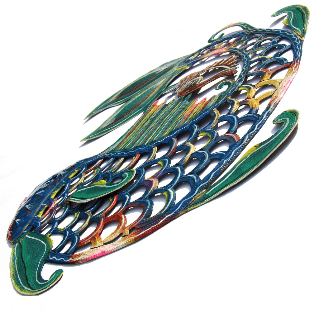 24 inch Painted Fish & Shell - Caribbean Craft