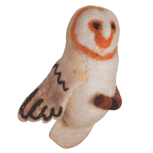 Felt Bird Garden Ornament - Barn Owl - Wild Woolies (G)