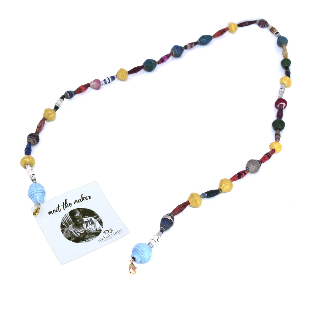 Face Mask/Eyeglass Paper Bead Chain, Colorful Mixed Shapes