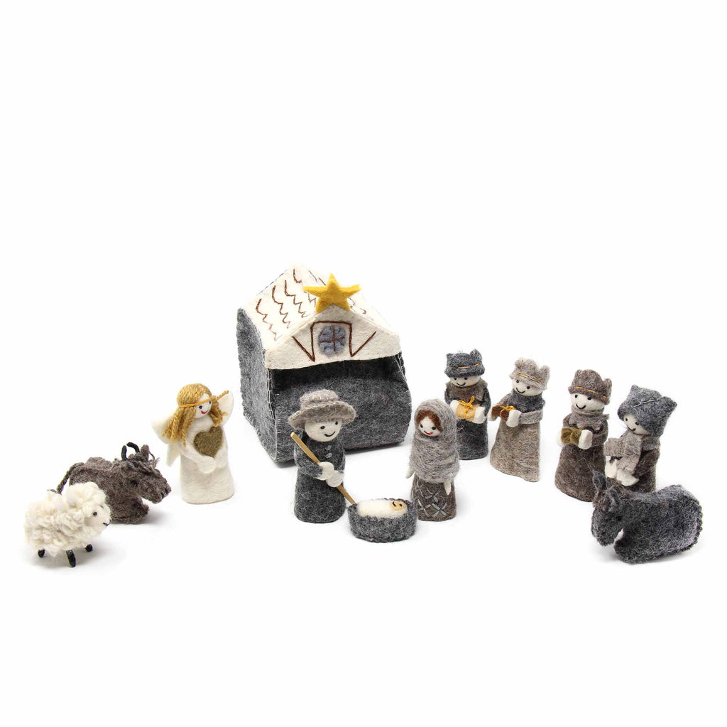 Felted Nativity 12-Piece Set