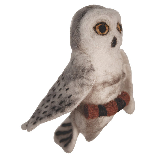 Felt Bird Garden Ornament - Snowy Owl - Wild Woolies (G)