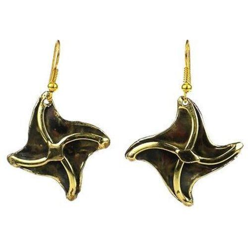Brass Pinwheel Earrings - Brass Images (E)