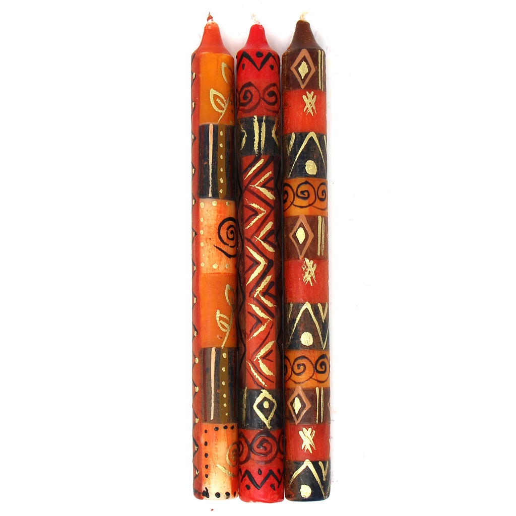 Set of Three Boxed Tall Hand-Painted Candles - Bongazi Design - Nobunto