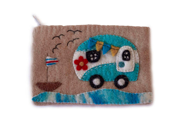 Hand Crafted Felt: Camper Van Pouch