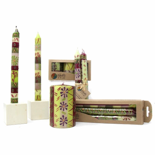 Hand Painted Candles in Kileo Design (pair of tapers) - Nobunto