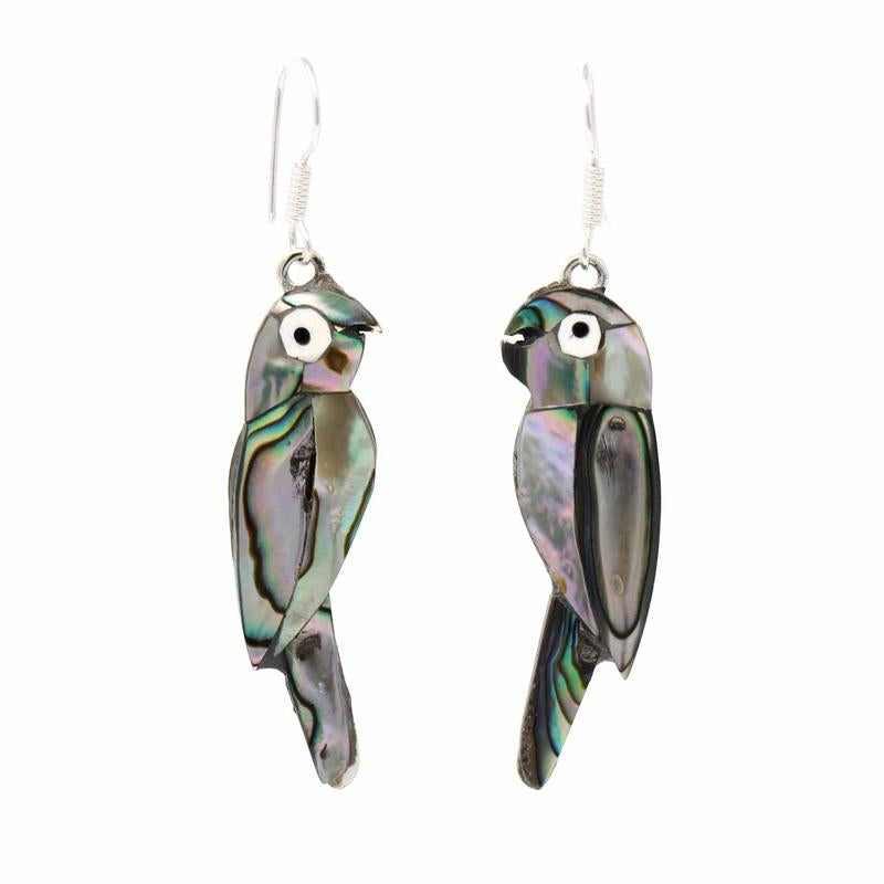 Earrings, Abalone Parrot