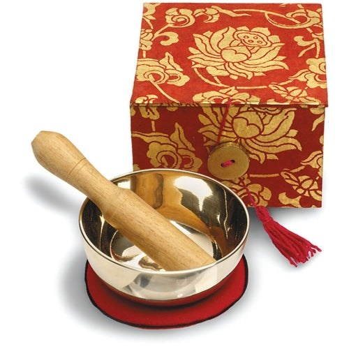 Meditation Bowl Box: 3'' Red Lotus - DZI (Meditation)